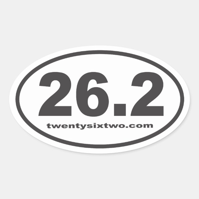 Ovalada 26.2 twentysixtwo.com Pegatina Óval (Anverso)