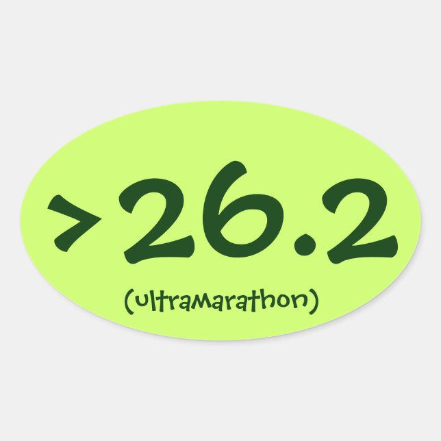 Ovalada >26,2 (ultramaratón) pegatina (Anverso)