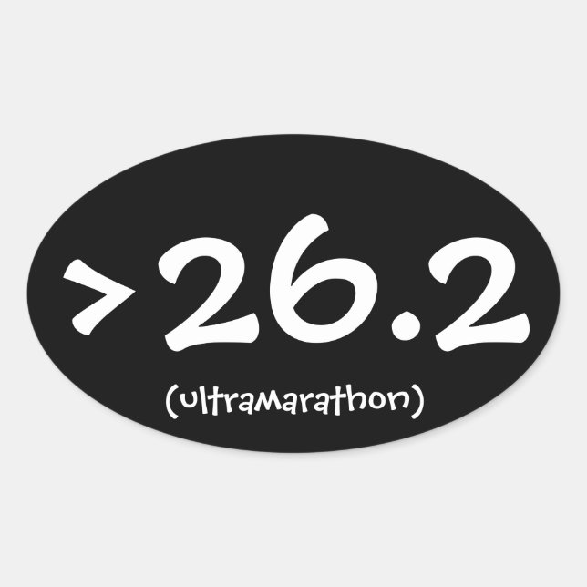 Ovalada >26,2 (ultramaratón) pegatina (Anverso)