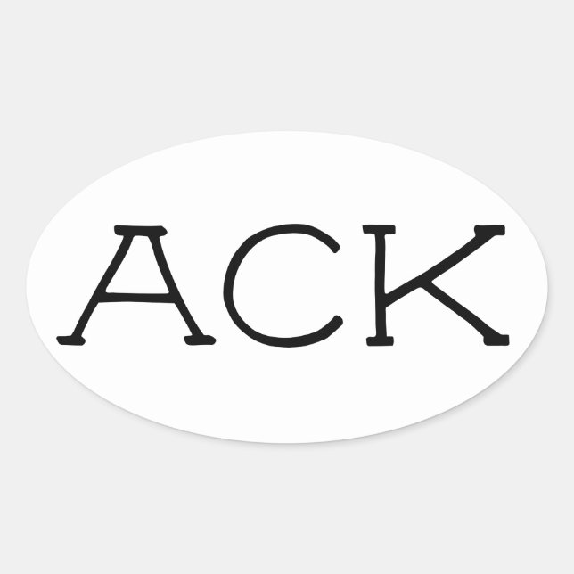 Ovalada "ACK" Nantucket Pegatina 2 (Anverso)