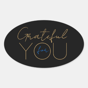 Ovalada Agradecimiento para usted Pegatina
