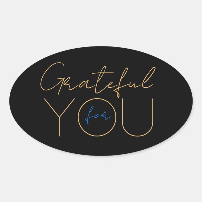 Ovalada Agradecimiento para usted Pegatina (Anverso)
