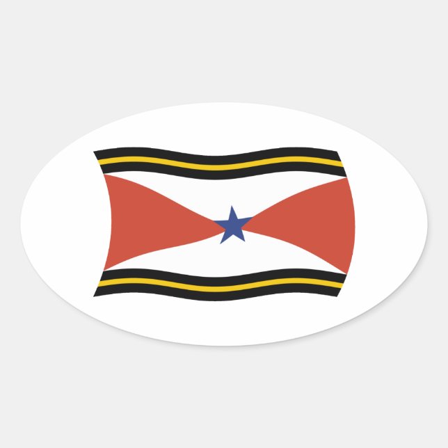Ovalada Akha People Flag Pegatina (Anverso)