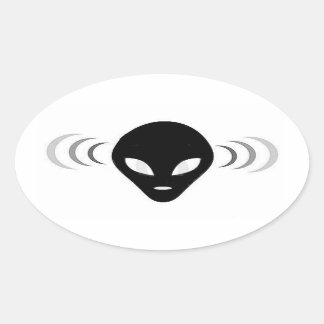Ovalada Alien Telepathy ufo pegatina