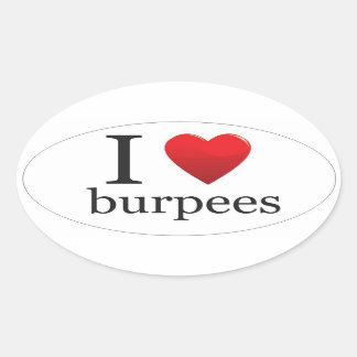 Ovalada Amo al Pegatina Burpees