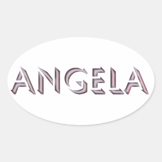 Ovalada Angela pegatina name
