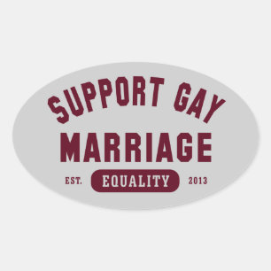 Ovalada Apoyar al Pegatina de Igualdad Matrimonial Gay