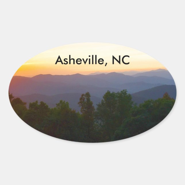 Ovalada Asheville, Pegatina de NC (Anverso)