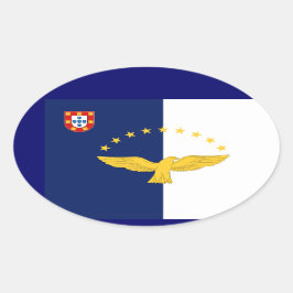 Ovalada Azores* Bandera Pegatina de Oval de estilo europeo