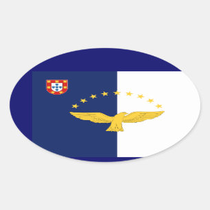 Ovalada Azores* Bandera Pegatina de Oval de estilo europeo