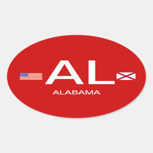 Ovalada Bandera de Alabama Pegatina de parachoques de esti