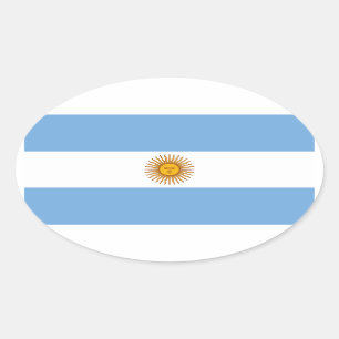 Ovalada Bandera de Argentina Pegatina (Oval)