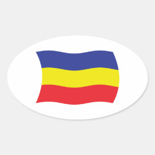 Ovalada Bandera de Camboya Krom Pegatina