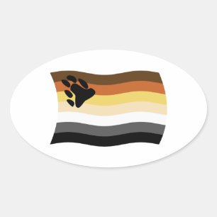 Ovalada Bandera de Hermandad de Osos Pegatina
