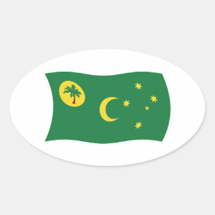 Ovalada Bandera de Islas Cocos Pegatina