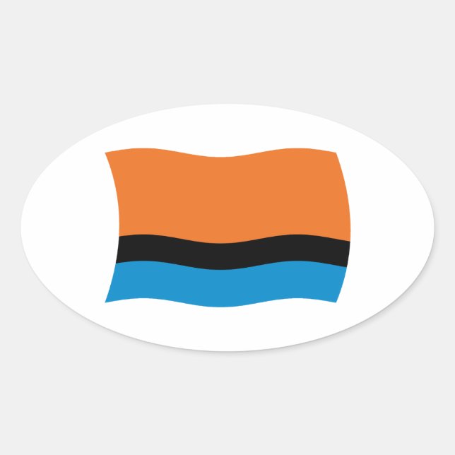 Ovalada Bandera de los Chagos Pegatina (Anverso)