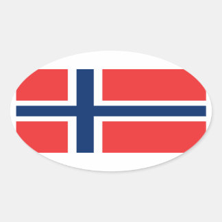 Ovalada Bandera de Noruega Pegatina (Oval)