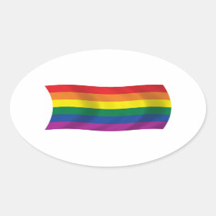 Ovalada Bandera del Movimiento Orgullo Gay Pegatina Ovalad
