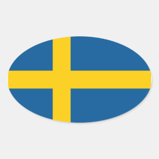 Ovalada Bandera del Pegatina de Suecia (Oval)