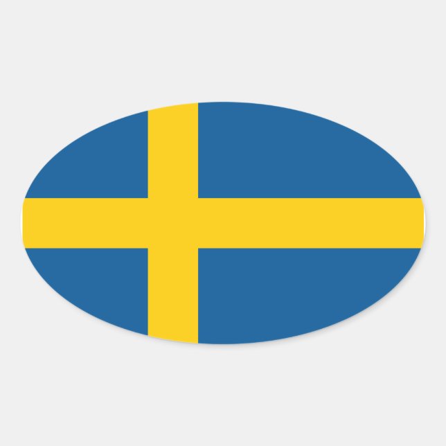 Ovalada Bandera del Pegatina de Suecia (Oval) (Anverso)