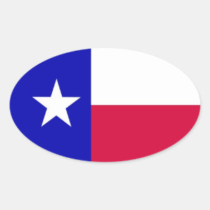 Ovalada Bandera del Pegatina de Texas