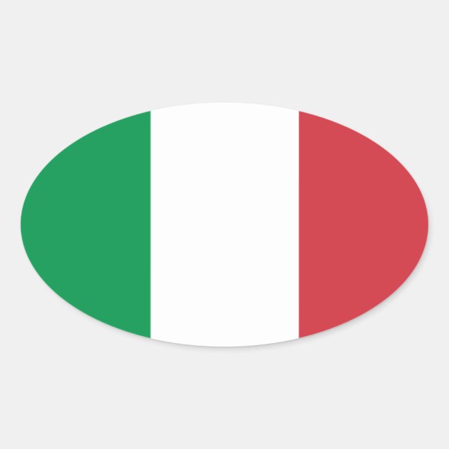 Ovalada Bandera del pegatina del óvalo de Italia (Anverso)