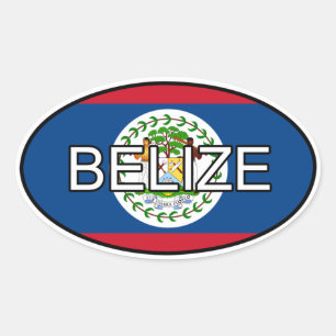 Ovalada Belize Euro Pegatina