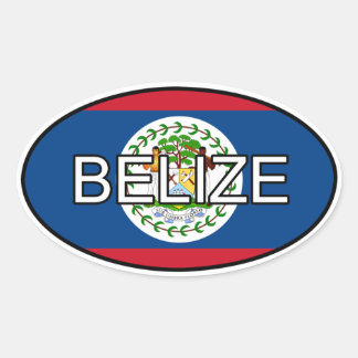 Ovalada Belize Euro Pegatina