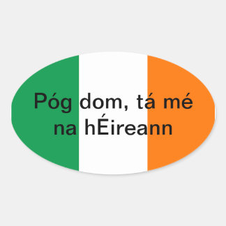 Ovalada Bésame, soy pegatina irlandés