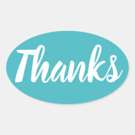 Ovalada Blue gracias simple pegatina de negocios