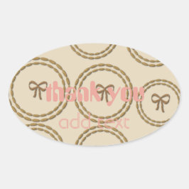 Ovalada Bonito Bow Vacaciones Bebé Pegatina de cumpleaños