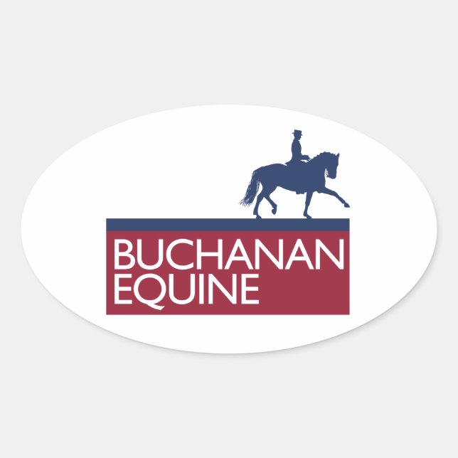 Ovalada Buchanan Equine Pegatina (Anverso)