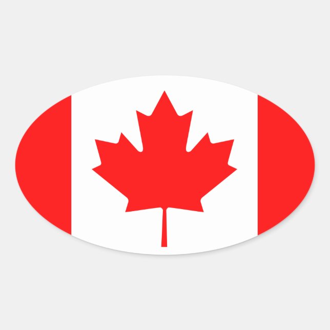 Ovalada Canadá* Bandera Pegatina de Oval de estilo europeo (Anverso)