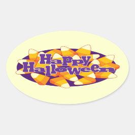 Ovalada Candy Corn - Pegatina de Halloween