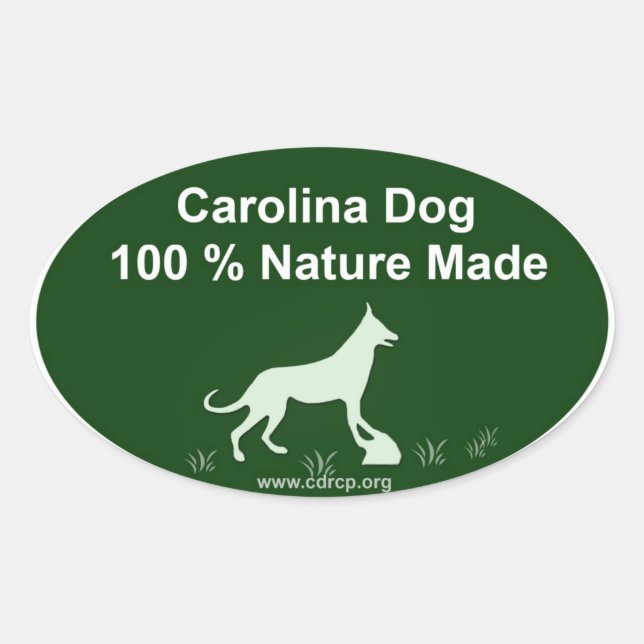 Ovalada Carolina Dog Pegatina (Anverso)
