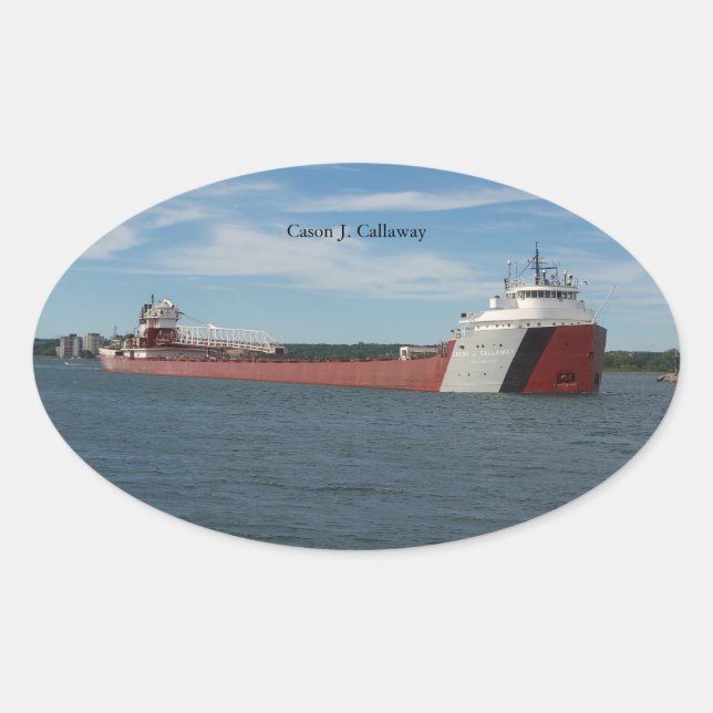 Ovalada Cason J. Callaway pegatina (Anverso)