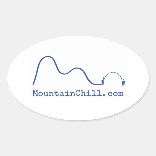Ovalada Chill de montaña - Pegatina de parachoques (Anverso)