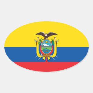 Ovalada Colombia: Pegatina estilo euro con bandera