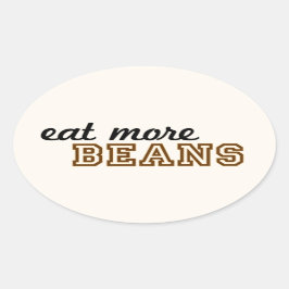 Ovalada "Coma el pegatina de más habas" (oval)