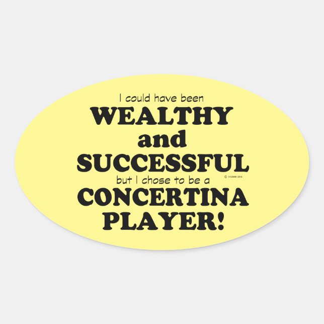 Ovalada Concertina Wealthy y exitosa Pegatina de ovarios (Anverso)
