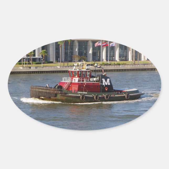 Ovalada Cooper Moran pegatina (Anverso)