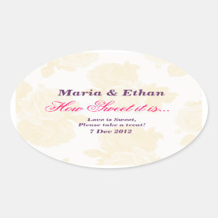 Ovalada Cream Vintage Rosa Cómo dulce es Pegatina