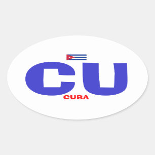 Ovalada Cuba* CU Pegatina de Oval de estilo europeo