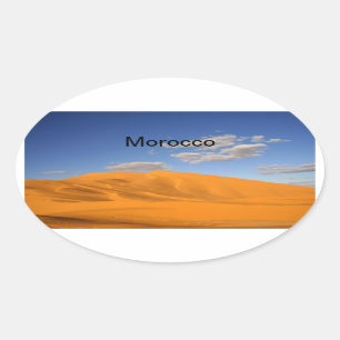 Ovalada Desierto sahariano en el pegatina de Marruecos