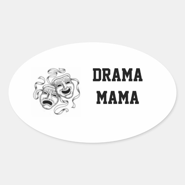 Ovalada Drama Mama Pegatina (Anverso)