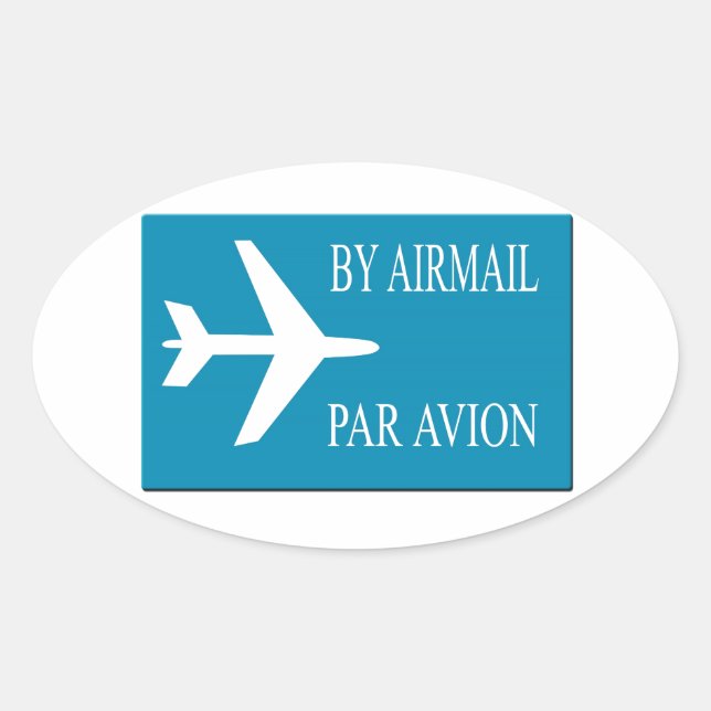 Ovalada Efecto pegatina de Airmail (Anverso)