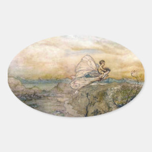 Ovalada El Hada Sale Con El Pegatina Infantil