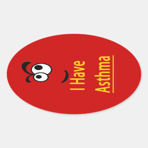 Ovalada El pegatina de los niños alertas del asma