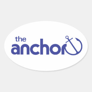 Ovalada El Pegatina del óvalo del logotipo del ancla