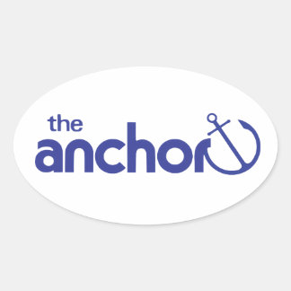 Ovalada El Pegatina del óvalo del logotipo del ancla
